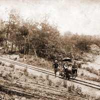 1911-1912 гг. Ручная дрезина на узкоколейной ж.д.